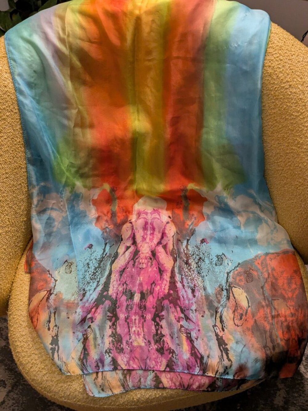 Jones New York Teal Fringe Scarf Shawl Wrap 68 x 21